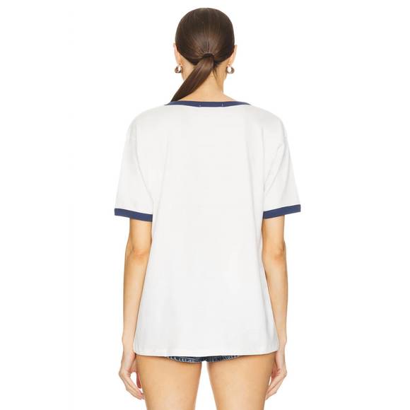 NEW DAYDREAMER classic star oversized ringer tee top in vintage white - Picture 3 of 3